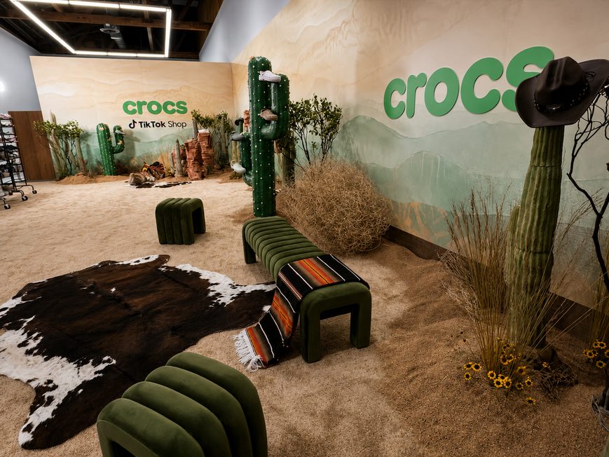 439 fully transformed for the Crocs x TikTok Shop activation — desert scenic build