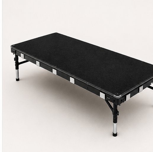 Modular black stage platform section